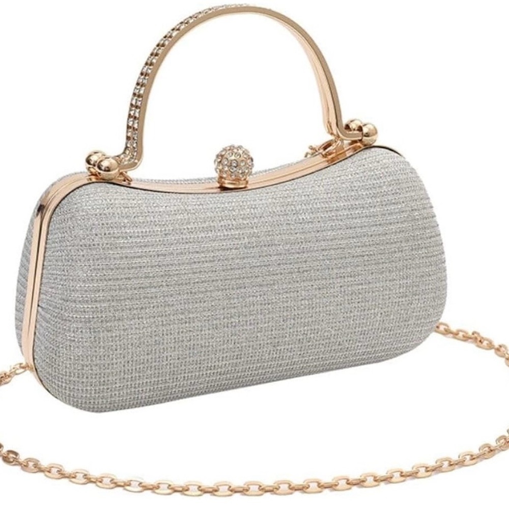 NEW rhinestone evening bag with removable chain strap - Picture 1 of 11